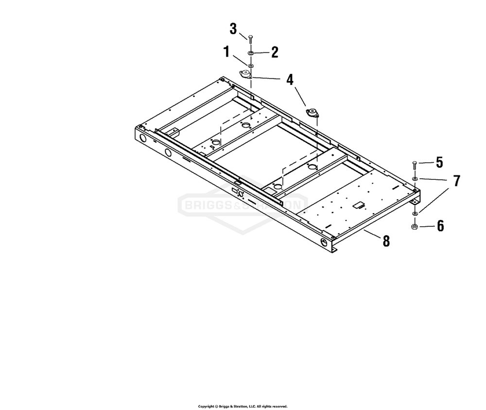 Base Group Diagram and Parts List for 076650-02  Briggs and Stratton Generator